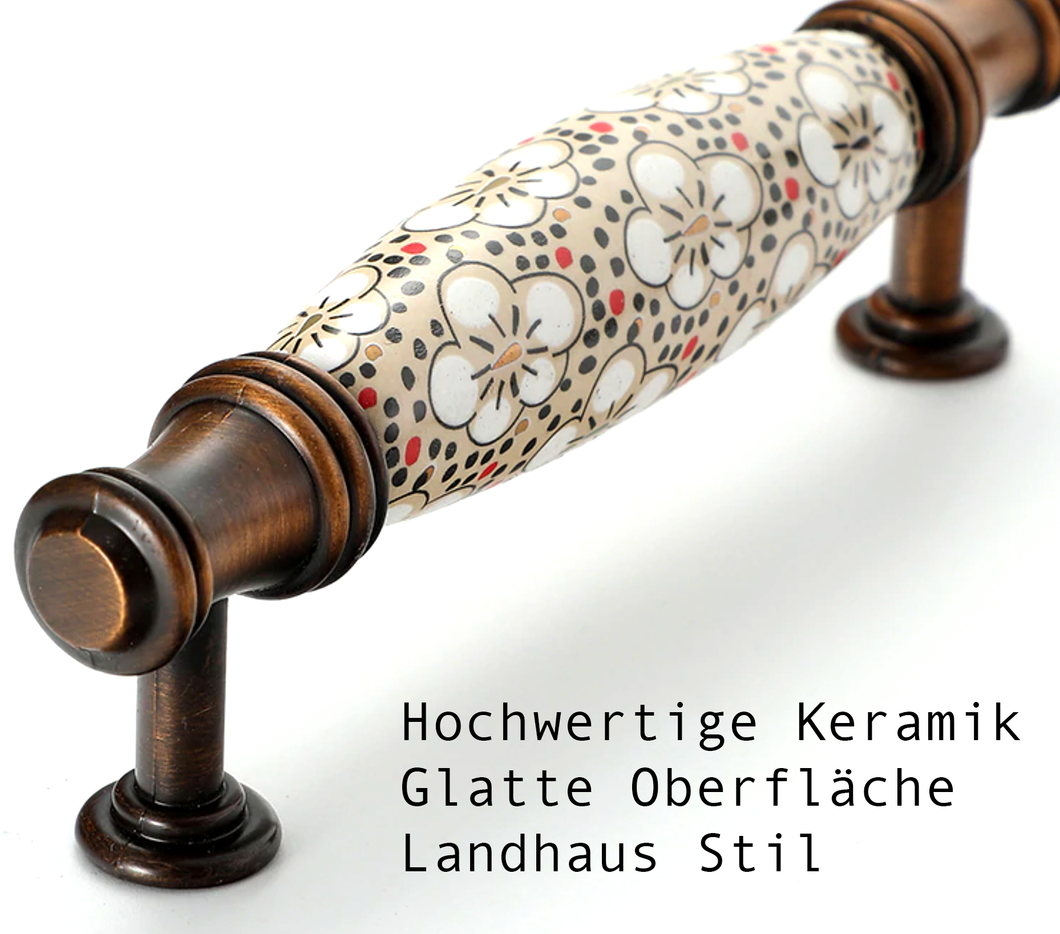 Landhaus Keramik Möbelgriff - 128mm Lochabstand