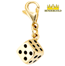 Lade das Bild in den Galerie-Viewer, Charm Würfel aus Gold 333,- Anhänger - 0,6g Goldcharm
