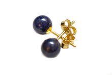 Lade das Bild in den Galerie-Viewer, Ohrstecker Echt Gold Gelbgold 333/- mit Lapislazuli
