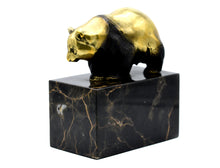 Lade das Bild in den Galerie-Viewer, Panda Bär - Skulptur aus Bronze, Marmor Sockel
