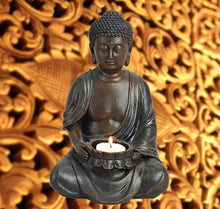 Lade das Bild in den Galerie-Viewer, Buddha Figur Teelichthalter 23cm Buddhismus Yoga Meditation
