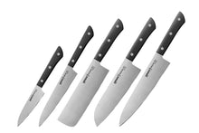 Lade das Bild in den Galerie-Viewer, Samura HARAKIRI Set 5x Küchenmesser Paring, Utility, Nakiri, Santoku, Kochmesser
