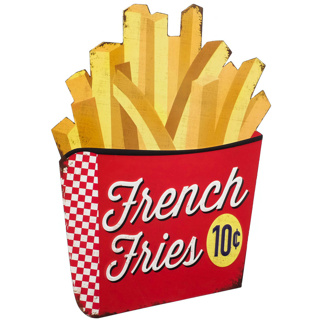 Werbeschild im Vintage Stil - XL 50cm - Frensh Fries, Pommes Frites