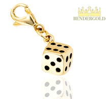 Lade das Bild in den Galerie-Viewer, Charm Würfel aus Gold 333,- Anhänger - 0,6g Goldcharm
