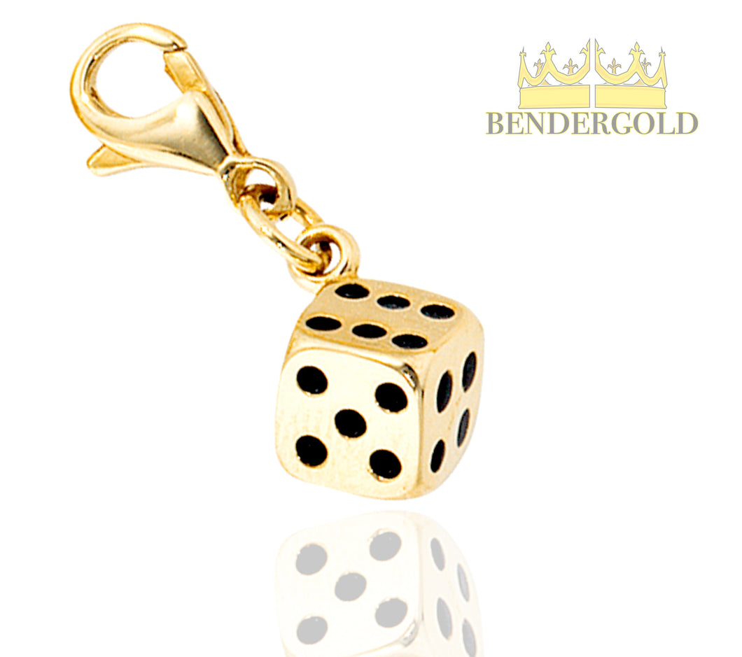 Charm Würfel aus Gold 333,- Anhänger - 0,6g Goldcharm